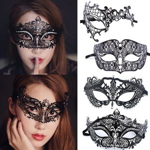 Metal Filigraan Rhinestone Mask Venetian Half Face Mask Halloween Masquerade Sexy Masks Christmas Birthday Prom Supplies Th0096