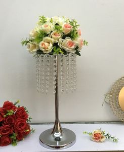Vase à fleurs en métal table de mariage en cristal pièce maîtresse événement fête boule de fleurs affichage support route plomb bougeoirs support supports décoration
