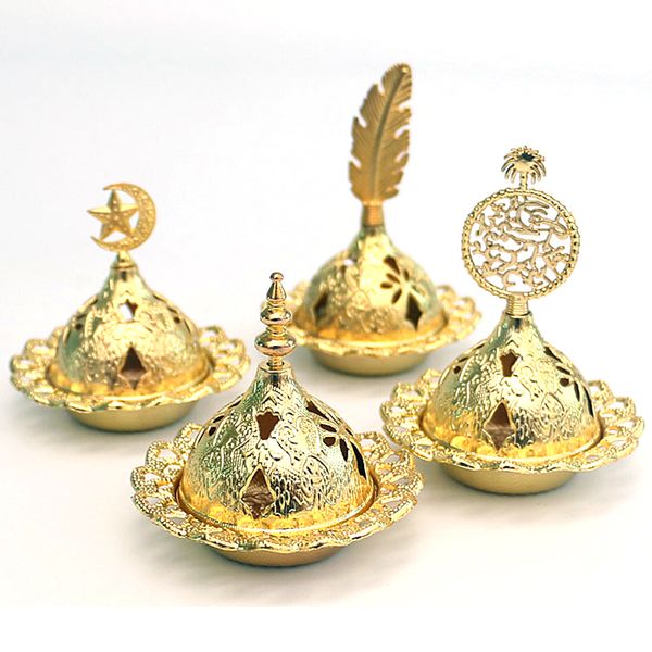 Lampes à parfum métallique créatives étoiles lune plume encens bâton arabe décoration de la décoration de la maison arabe outil