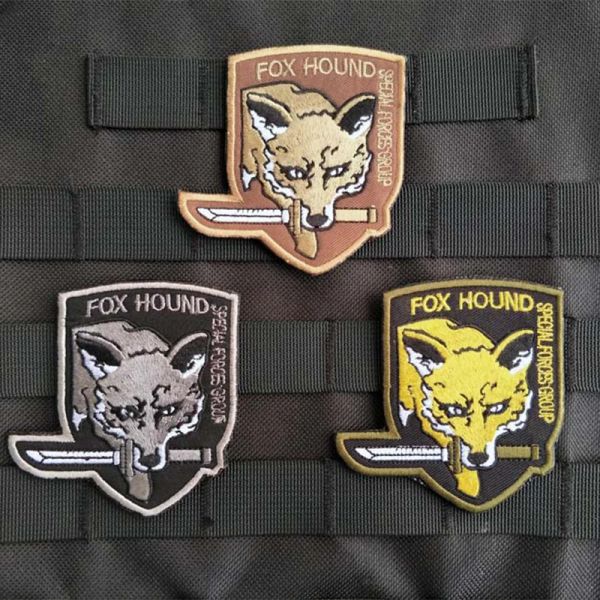 Metal Gear Special Force Logo Hook Loop Morale Uniforme Applique Morale Morale Fox Fox Patches brodées Badges de brassard