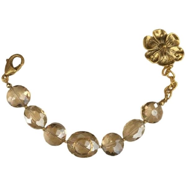Métal plaqué or types de formes bracelets de créateurs pour femmes bijoux de luxe romantique fleur de cristal diamants hyperboliques perle ins Bracelet E23