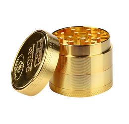 accesorios para fumar Molinillo de metal CHROMIUM CRUSHER con 4 capas de patrón de moneda de oro 40 mm Molinillos de humo manuales tienda de humo bong