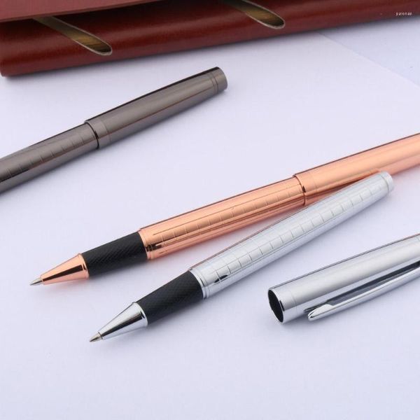 Métal Pistolet Gris Rollerball Stylo Brossé École Rose Doré ARGENT Garniture Papeterie Fournitures De Bureau Écriture