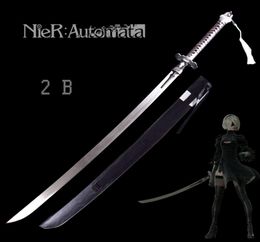 Article d'artisanat en métal Game Nierautomata 2B Sword 9S039S Real Innewless Steel Blade Zinc Alloy Cosplay Prop propul N3613630