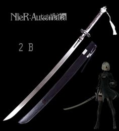 Article d'artisanat en métal artisanat jeu NieRAutomata 2B épée 9S039s véritable lame en acier inoxydable en alliage de Zinc Cosplay Prop marque N2196685