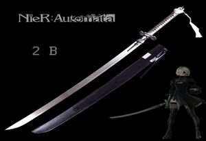 Artículo de artesanía de metal Juego de manualidades NieRAutomata 2B Espada 9S039s Hoja de acero inoxidable real Aleación de zinc Cosplay Prop Marca N2088590