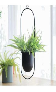 Metalen hangende pot plantenhanger ketting muur hangende plantenmand bloem pot plantenhouder huizen tuin balkon decoratie y0910384411333