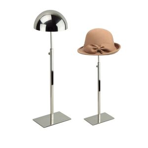 Estante de exhibición de sombrero de metal, soporte para peluca, soporte vertical, estante, ventana, accesorios de exhibición, soporte de mesa al por mayor