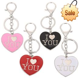 Metalen hartvormige hanger I Love You Couples Sleutelhanger Liefhebbers Express Love Key Rings Accessoires Afspraak Huwelijkscadeau