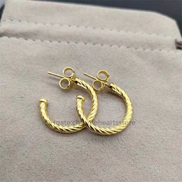 Pendientes de diseñador Huggie de aro hueco de Metal para mujer, accesorios de joyería para oreja de Color dorado de alta calidad, pendientes de lujo