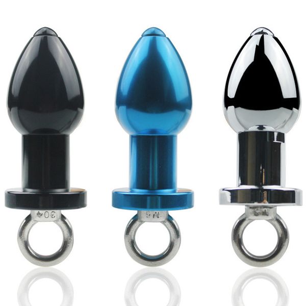 Bolas de cuentas de ano huecas internas de metal, tapón anal Butt Plug Enema Jeringa Limpieza Fetiche Castidad Sex Shop Juguetes para pareja gay Y19062902