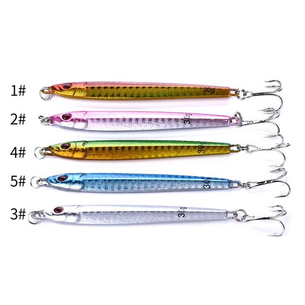 Cebo giratorio de hierro metálico 9,2 cm 30g acero inoxidable buceo profundo spinnerbait fundición lentejuelas Jigs señuelos de pesca 241 B3