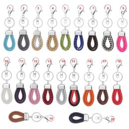 Metalen sleutelhanger PU lederen sleutelhanger gevlochten touw sleutelhangers houder auto sleutelhangers voor mannen vrouwen