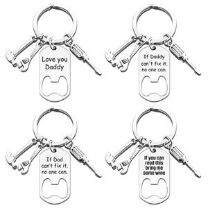 Metalen sleutelhanger charme flesopener sleutelhanger ring hanger cadeau voor Vaderdag vakantie geschenken voor ouderlingen herengadgets Keyfob