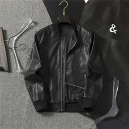 Étiquette en métal costume de moto hommes vestes en cuir DGdg veste de créateur coupe-vent en cuir noir coupe-vent coupe-vent à fermeture éclair