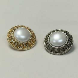 Lettre en métal mode bricolage bouton de couture perles boutons ronds pour chemise manteau pull or argent
