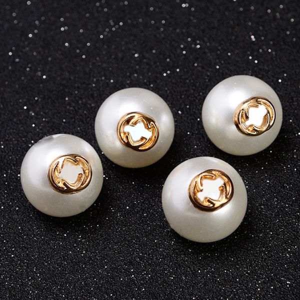 Boutons de perle de lettre en métal bricolage bouton de couture pour chemise pull cardigan 10/11.5/15/18mm