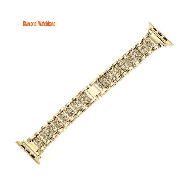 Pulsera de eslabones de metal Correa de acero inoxidable para Apple Watch Band Ultra 49 mm 45 mm 44 mm 42 mm 41 mm 40 mm 38 mm Pulseras de diamantes iWatch 8 7 6 SE 5 4 3 2 1 Correas de reloj Correas inteligentes