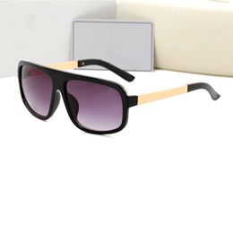 Metalen luxe mannen zonnebril merk designer grote vierkante frame zomer zonnebril UV-bescherming eyewear 4 kleuren 2021 Nieuw
