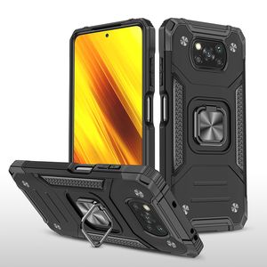 Metalen magnetische gevallen met ringhouder, schokbestendig pantserklep voor xiaomi poco x3 nfc x3 pro redmi k30 pro