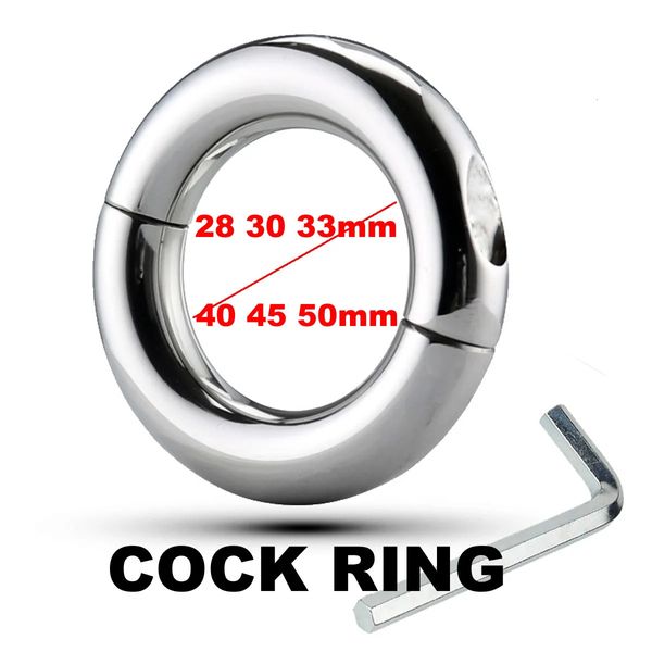 Metal Masculino Arenga de la barbata CAGA CAGA DE SEXO Adult Tornillo Anillo de pene Bondage Scrotum Dick Stretcher Anillo de polla para hombres 240417