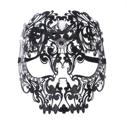Masques de mascarade en métal élégant masque de mascarade de boule d'halloween vénitien en métal découpé au laser pour la décoration de cosplay de fête
