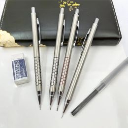Crayons mécaniques métalliques réglés avec des recharges de plomb rédigeant un crayon automatique 0,3, 0,5, 0,7, 0,9, 1,3, 2,0 mm 2b Hb pour les fournitures d'art