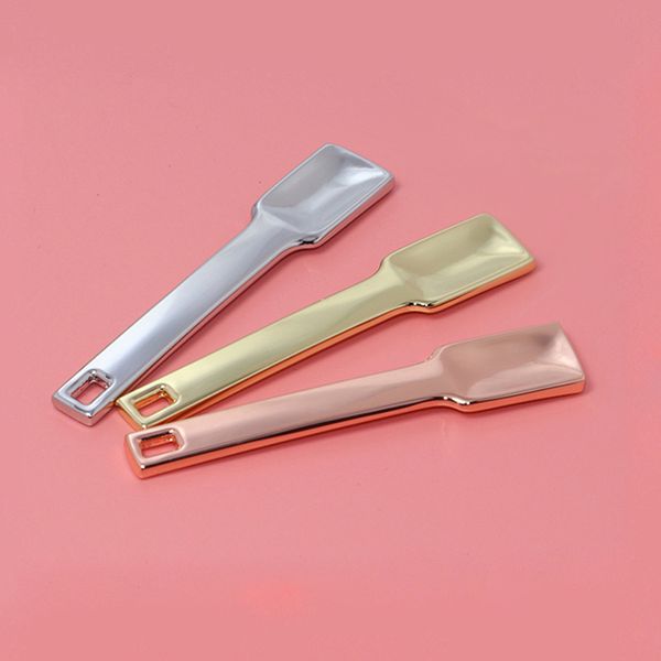 Mini spatule cosmétique en métal, accessoires d'emballage, cuillère réutilisable en alliage de Zinc, outils de maquillage, cuillère à crème pour masque