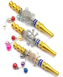 Metalen mondtips voor waterpijp shisha roken aluminium legering stompe gewrichtshouder mondstuk druppelpunt sheesha narghile met blingbling2252586