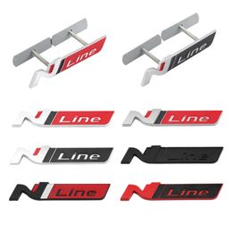 Metalen N-lijn Badge Sticker 3D Auto Styling Embleem Decal Front Grille voor Hyundai I30 2021 Sonata Elantra Veloster Kona Tucson N Lijn Auto Decoratie Stickers