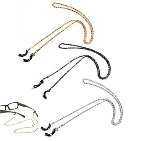 Métal cou cordon sangle chaîne lunettes de lecture lunettes de soleil porte-lunettes collier lanière argent/noir/or 48 Pcs/Lot livraison gratuite