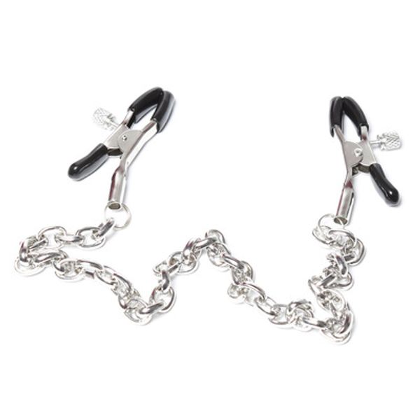 Abrazadera de Metal para pezones con cadena de Metal para mujeres, fetiche para senos, Clip para labios, masajeador de estimulación, productos sexuales Bondage Bdsm