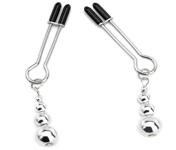 Clips de mamelon en métal Ring Bell Torture Slave BDSM Montment Bondage Restraint Toy pour femmes Couple Play Game8517007