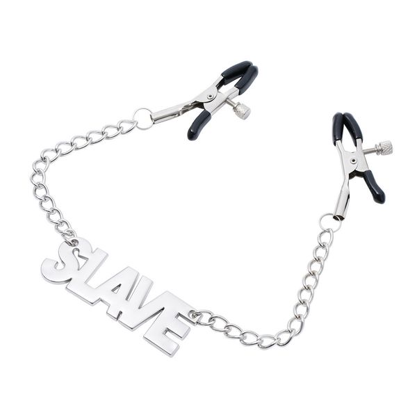 Clips de pezón de metal con cadena Estimulador de mama Abrazaderas Bondage Restricciones Flirting Burlas BDSM mujeres sexy juguete esclavo Juego de tortura Artículos de belleza