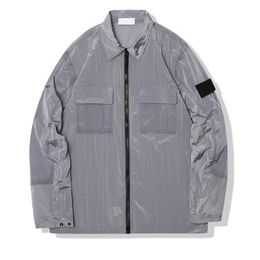 Металлические нейлоновые брендовые мужские куртки, летние легкие и тонкие пальто в парном стиле, уличная верхняя одежда с длинными рукавами для отдыха