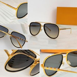 Lunettes de soleil à monture ovale en métal avec signature de lettre, dessus de lunettes à double pont avec monogramme Z2036E lunettes de soleil UV400 dégradées de conduite pour hommes à la mode