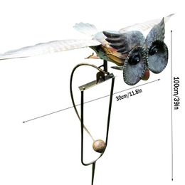 Metalen uil windspinner Outdoor 3D Owl Metal Windmill Yard Wind Catchers Yard Patio Decoratie