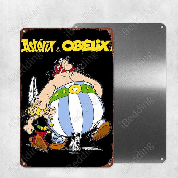 Metal Painting Asterix Obelix Movie 20x30cm Vintage Targhe in metallo personalizzate Targhe Targa retrò Ferro Pittura Home Decor T220829