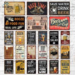 Metal Painting Beer Plaque Vintage Metal Posters Tinnen Togels Home Bar Pub Decoratieve metalen borden naar alcoholwandstickers Bierposter Bar Decor T220829