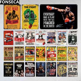 Metal Painting Boxing Sign Tin Plaque "The Fight" Vintage Pub Retro Wall Decor voor Bar Club Man Cave Posters T220829