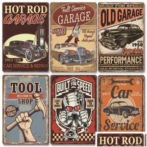 Metal Painting Classic Garage Poster Vintage Sign Cars Service Tinnen Retro Plaque Racing Posters Sexy Girl Tool Man Cave Shop Wal Dhl2v