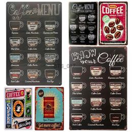 Metalen Schilderij Koffie Menu Poster Metalen Tin Bord Vintage Cafe Decoratie Plaquette Fast Food Restaurant Thuis Keuken Muur Art Decor IJzeren Plaat