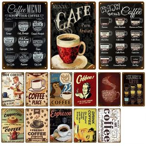 Peinture en métal Café Tin Sign Vintage Wall Art Affiche En Métal Plaque Murale Décorative Plaque De Cuisine En Métal Vintage Café Bar Décor À La Maison Accessoires 20cmx30cm Woo