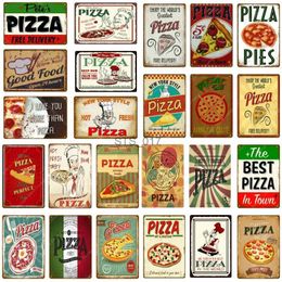 Metalen Schilderij Italiaans Goed Eten Pizza Taarten Metalen Borden Wanddecoratie Vintage Metalen Poster Thuis Keuken Decor Schilderen Plaques YJ145