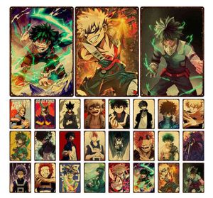 Metal Painting Metal Sign Anime Manga My Hero Academia Plaat Vintage Japanse animatie Tin Posters Painting Wall Decor Stickers H6327477