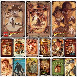 Pintura de metal MISES Película Indiana Jones y la última cruzada Cartel de chapa de metal Placa de metal vintage Home Bar Studio Decoración industrial Placa de pared x0829