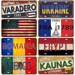 Metalen Schilderij Nationale Vlag Metalen Bord Home Decor Blik Plaat Plaquette Tin Bord Vintage Voor Garage Bar Pub Woonkamer Wanddecoratie Art T240309