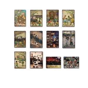 Metal Painting Nostalgic Tin Painting Retro Style Restaurant Creative Wall Hanging Home Muur Decoratie Woonkamer Decor 20x30cm