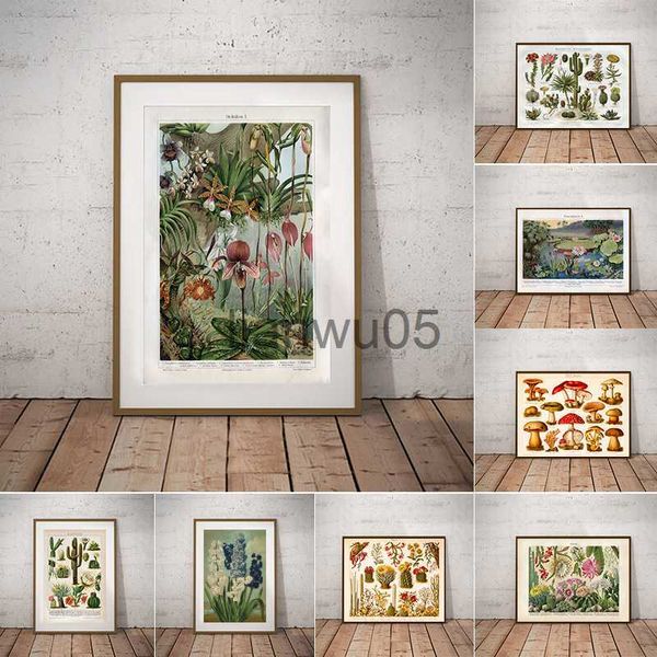 Pintura de metal Orquídeas de finales de 1800 Póster botánico Impresiones en lienzo Snapdragon Flores antiguas Plantas Arte de la pared Pintura Imagen Decoración de la habitación del hogar x0829