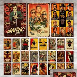 Metal Painting Quentin Tarantino Movie Tin Sign Retro Poster Plaat Bar Club Wall Stickers Vintage Plaque Home Decor Iron Drop Delive Dhudv